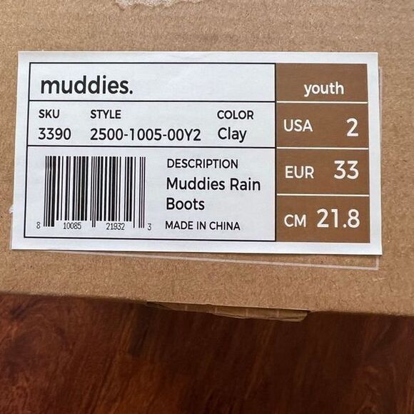 NIB Goumi Kids Sienna Muddies SZ 2 Youth Neutral Rubber Rain Boots Pull On - Picture 4 of 4